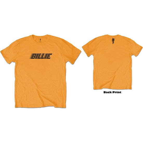 Cover for Billie Eilish · Billie Eilish Unisex T-Shirt: Racer Logo &amp; Blohsh (Back Print) (T-shirt) [size S] [Orange - Unisex edition] (2020)