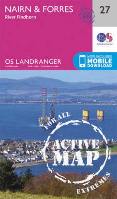 Cover for Ordnance Survey · Nairn &amp; Forres, River Findhorn - OS Landranger Active Map (Landkart) [February 2016 edition] (2016)