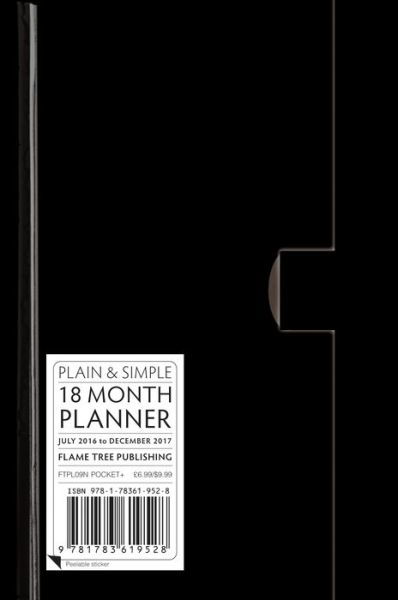 Black pocket+ plain & simple 18 month planner 2017 - Flame Tree - Books - Flame Tree Publishing - 9781783619504 - July 6, 2016