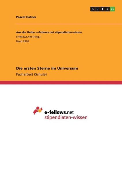 Cover for Hafner · Die ersten Sterne im Universum (Book)