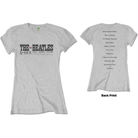 Cover for The Beatles · The Beatles Ladies T-Shirt: Budokan Set List (Back Print) (T-shirt) [size M] [Grey - Ladies edition] (2020)