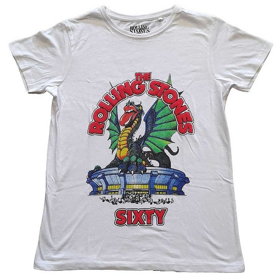 The Rolling Stones Ladies Hi-Build T-Shirt: Sixty Stadium Dragon - The Rolling Stones - Merchandise -  - 5056561035505 - 