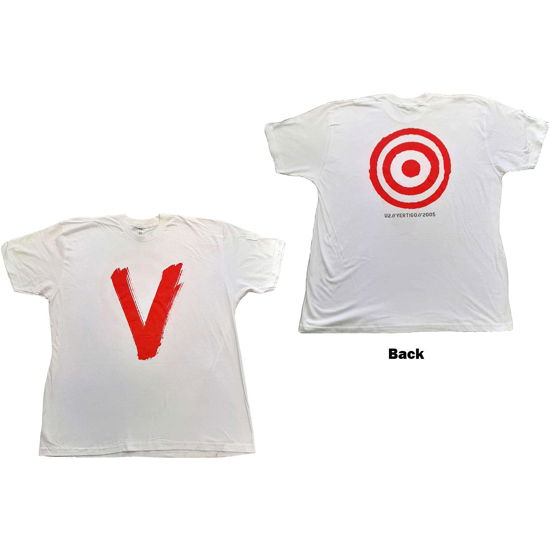 Cover for U2 · U2 Unisex T-Shirt: U2 Vertigo Tour 2005 Red V (White) (Back Print &amp; Ex-Tour) (T-shirt) [size XXL] (2022)