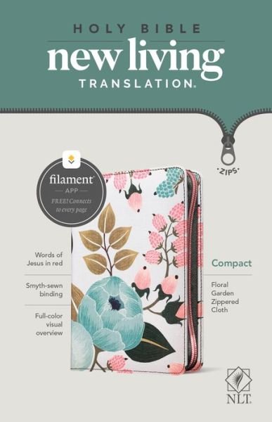 Cover for Tyndale · NLT Compact Zipper Bible, Filament Enabled Edition, Floral (Paperback Book) (2021)