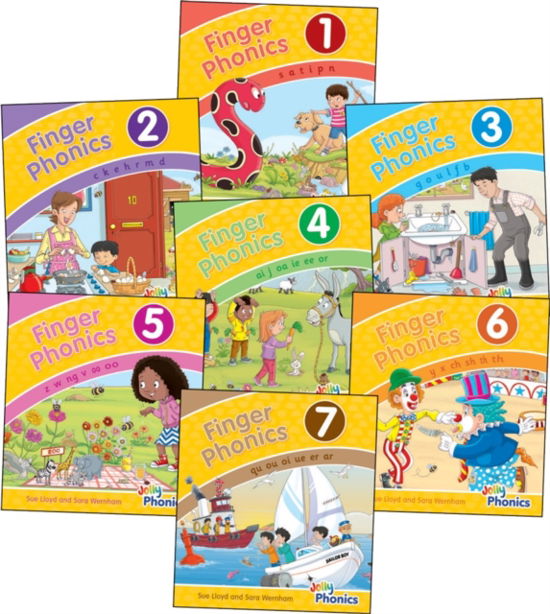 Finger Phonics Books 1-7: in Precursive Letters - Sara Wernham - Libros - Jolly Learning Ltd - 9781844146505 - 18 de agosto de 2021