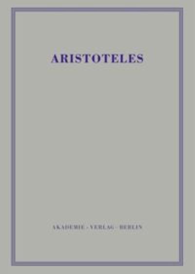 Cover for E. Schuetrumpf · Aristoteles (Hardcover Book) (1991)