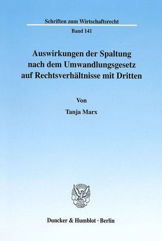 Cover for Marx · Auswirkungen der Spaltung nach dem (Book) (2001)