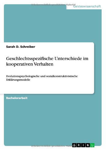 Geschlechtsspezifische Unters - Schreiber - Boeken - Grin Publishing - 9783640980505 - 13 augustus 2011