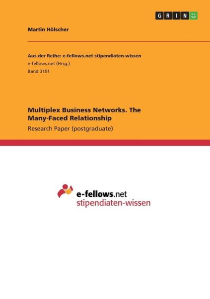 Cover for Hölscher · Multiplex Business Networks. T (Book)