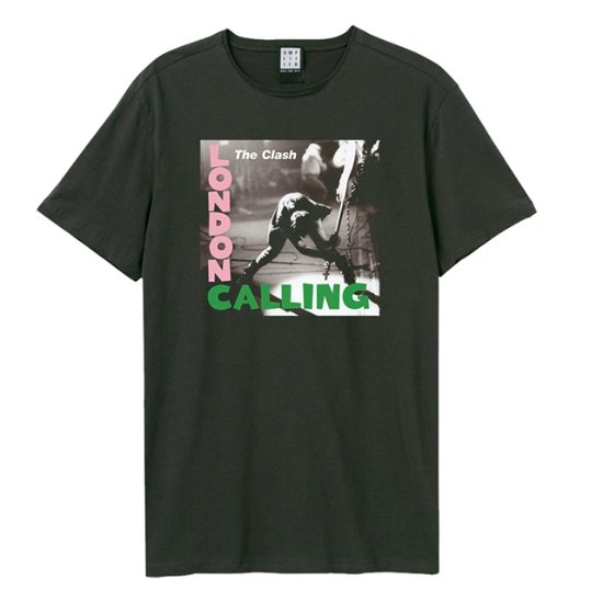 Clash - London Calling Amplified Small Vintage Charcoal T Shirt - The Clash - Produtos - AMPLIFIED - 5054488685506 - 