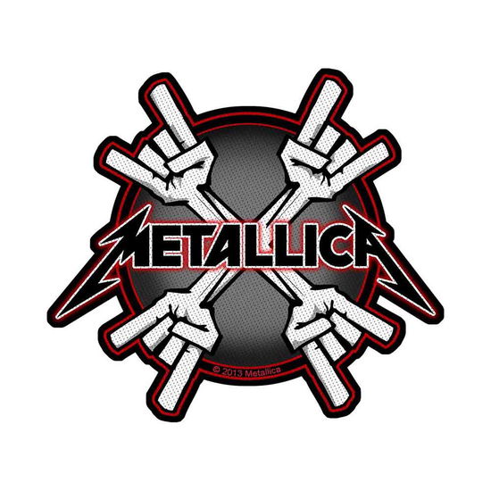 Metallica Standard Woven Patch: Metal Horns - Metallica - Fanituote - PHD - 5055339746506 - maanantai 19. elokuuta 2019