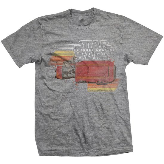 Star Wars Unisex T-Shirt: Episode VII Rey Speeder Retro - Star Wars - Produtos - Bravado - 5055979919506 - 