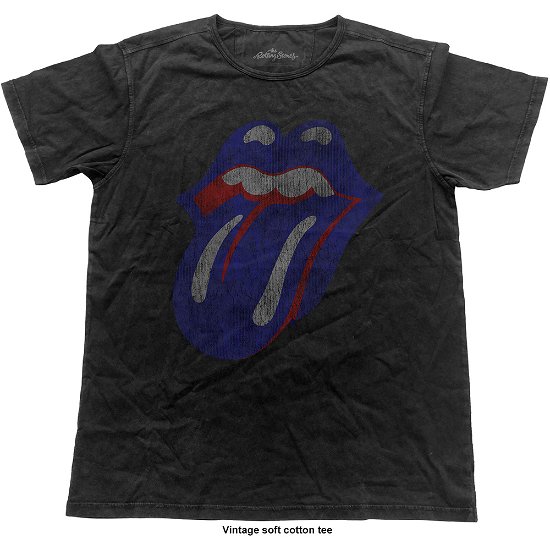 The Rolling Stones Unisex Vintage T-Shirt: Blue & Lonesome Tongue - The Rolling Stones - Merchandise - Bravado - 5055979993506 - 