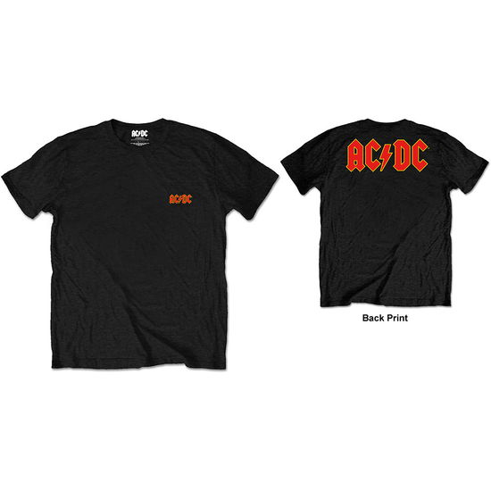 AC/DC Unisex Retail Pack T-Shirt: Logo (Black) (Back Print) - AC/DC - Merchandise - Rockoff - 5056170678506 - May 3, 2019