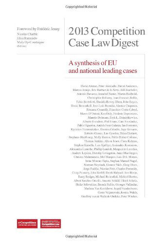 Cover for Elisa Ramundo · 2013 Competition Case Law Digest a Synthesis of Eu and National Leading Case (Paperback Book) (2012)