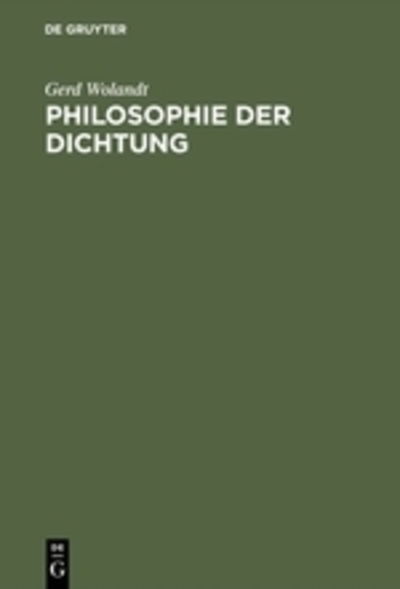Cover for Wolandt · Philosophie der Dichtung (Book) (1965)