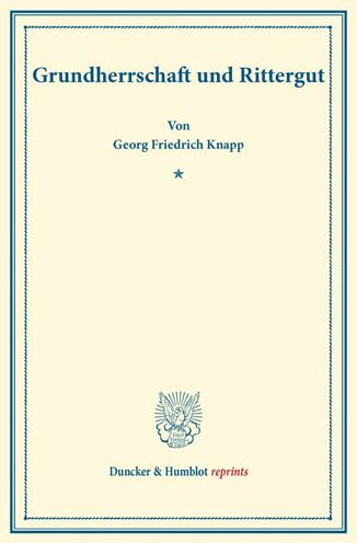 Cover for Knapp · Grundherrschaft und Rittergut. (Bok) (2013)