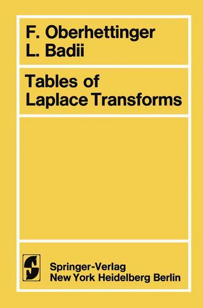 Tables of Laplace Transforms - Fritz Oberhettinger - Books - Springer-Verlag Berlin and Heidelberg Gm - 9783540063506 - August 17, 1973
