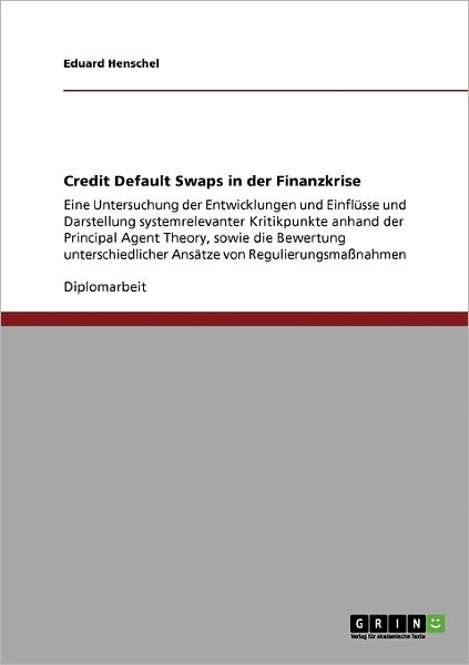 Cover for Henschel · Credit Default Swaps in der Fi (Book) [German edition] (2009)