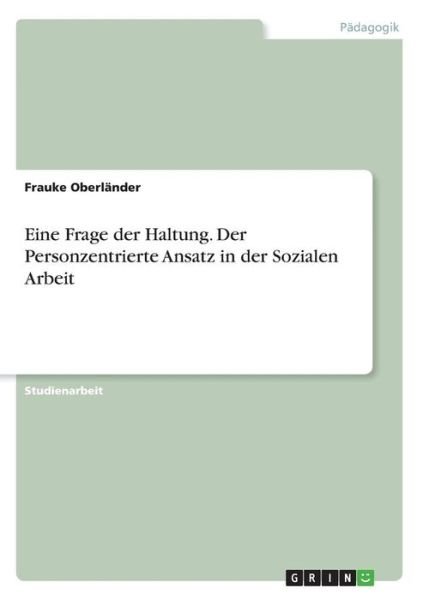 Cover for Oberländer · Eine Frage der Haltung. Der (Bok)