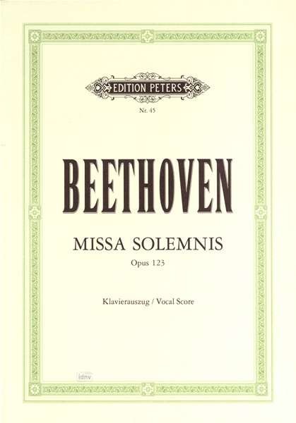 Cover for Beethoven · Missa Solemnis in D Op. 123 (Vocal Score) (Partituren) (2001)