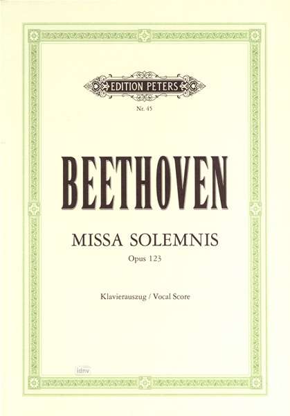 Cover for Beethoven · Missa Solemnis in D Op. 123 (Vocal Score) (Sheet music) (2001)