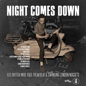 Cover for Night Comes Down: 60 British Mod R&amp;B Freakbeat &amp; Swinging London Nuggets (CD) (2021)