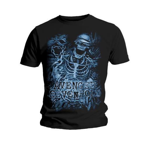 Cover for Avenged Sevenfold · Avenged Sevenfold Unisex T-Shirt: Chained Skeleton (Black) (T-shirt) [size S] [Black - Unisex edition] (2014)