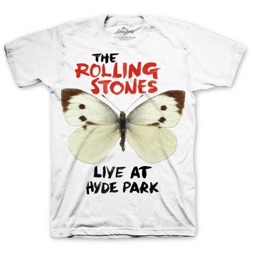 Cover for The Rolling Stones · The Rolling Stones Unisex Tee: Butterfly Hyde Park (Klær) [size L] [White - Unisex edition]