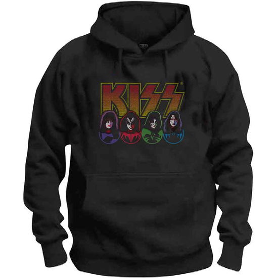 KISS Unisex Pullover Hoodie: Logo, Faces & Icons - Kiss - Merchandise - MERCHANDISE - 5056170671507 - 30. december 2019