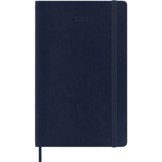Moleskine 2024 12-Month Daily Large Softcover Notebook: Sapphire Blue - Moleskine - Książki - Moleskine - 8056598856507 - 8 czerwca 2023