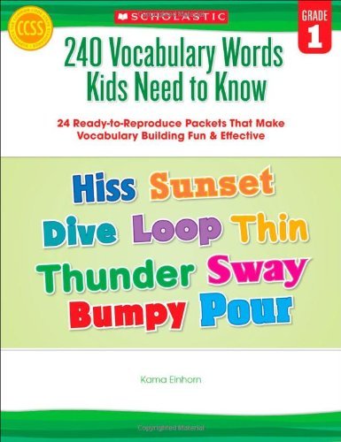Cover for Kama Einhorn · 240 Vocabulary Words Kids Need to Know: Grade 1: 24 Ready-to-reproduce Packets That Make Vocabulary Building Fun &amp; Effective (Pocketbok) [Workbook edition] (2012)
