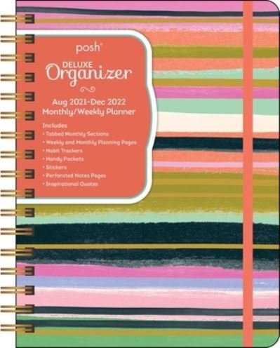 Cover for Andrews McMeel Publishing · Posh: Deluxe Organizer 17-Month 2021-2022 Monthly / Weekly Planner Calendar: Brushstroke Stripe (Kalender) (2021)