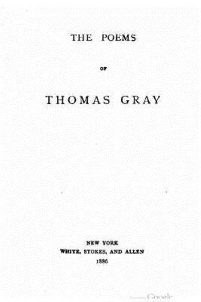 Cover for Thomas Gray · The poems of Thomas Gray (Paperback Book) (2016)