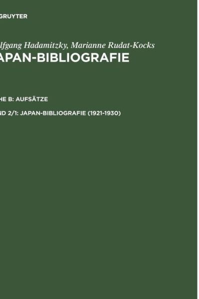 Cover for Hadamitzky · Japan-Bibliograf.Aufs.2/1 (Book) (2006)