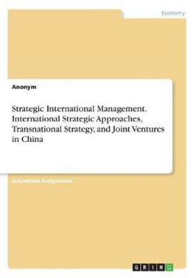 Cover for Anonym · Strategic International Manageme (Bog) (2017)