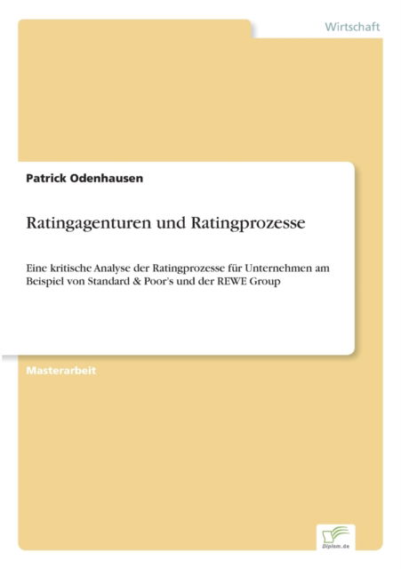 Cover for Patrick Odenhausen · Ratingagenturen und Ratingprozesse (Paperback Book) (2020)