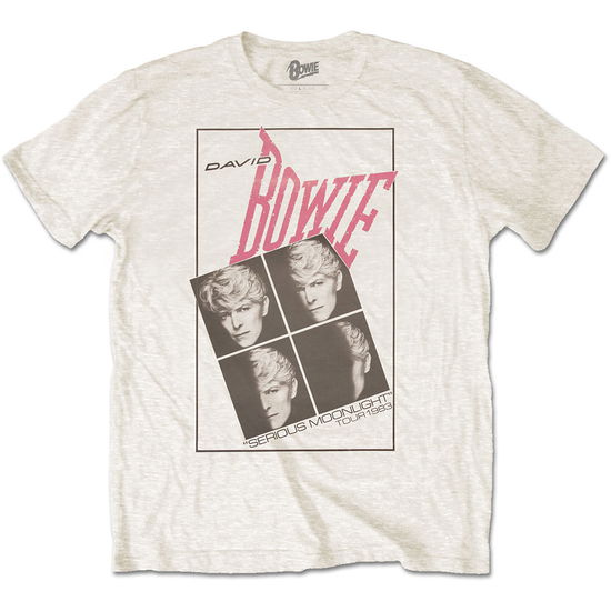 David Bowie Unisex T-Shirt: Serious Moonlight - David Bowie - Mercancía - MERCHANDISE - 5056368604508 - 29 de enero de 2020