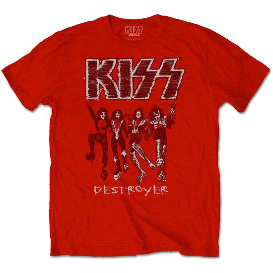 Cover for Kiss · KISS Unisex T-Shirt: Destroyer Sketch (T-shirt) [size S] [Red - Unisex edition]