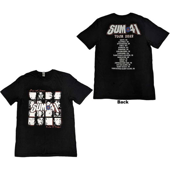 Sum 41 Unisex T-Shirt: AKNF Grid European Tour 2022 (Back Print & Ex-Tour) - Sum 41 - Merchandise -  - 5056737226508 - 