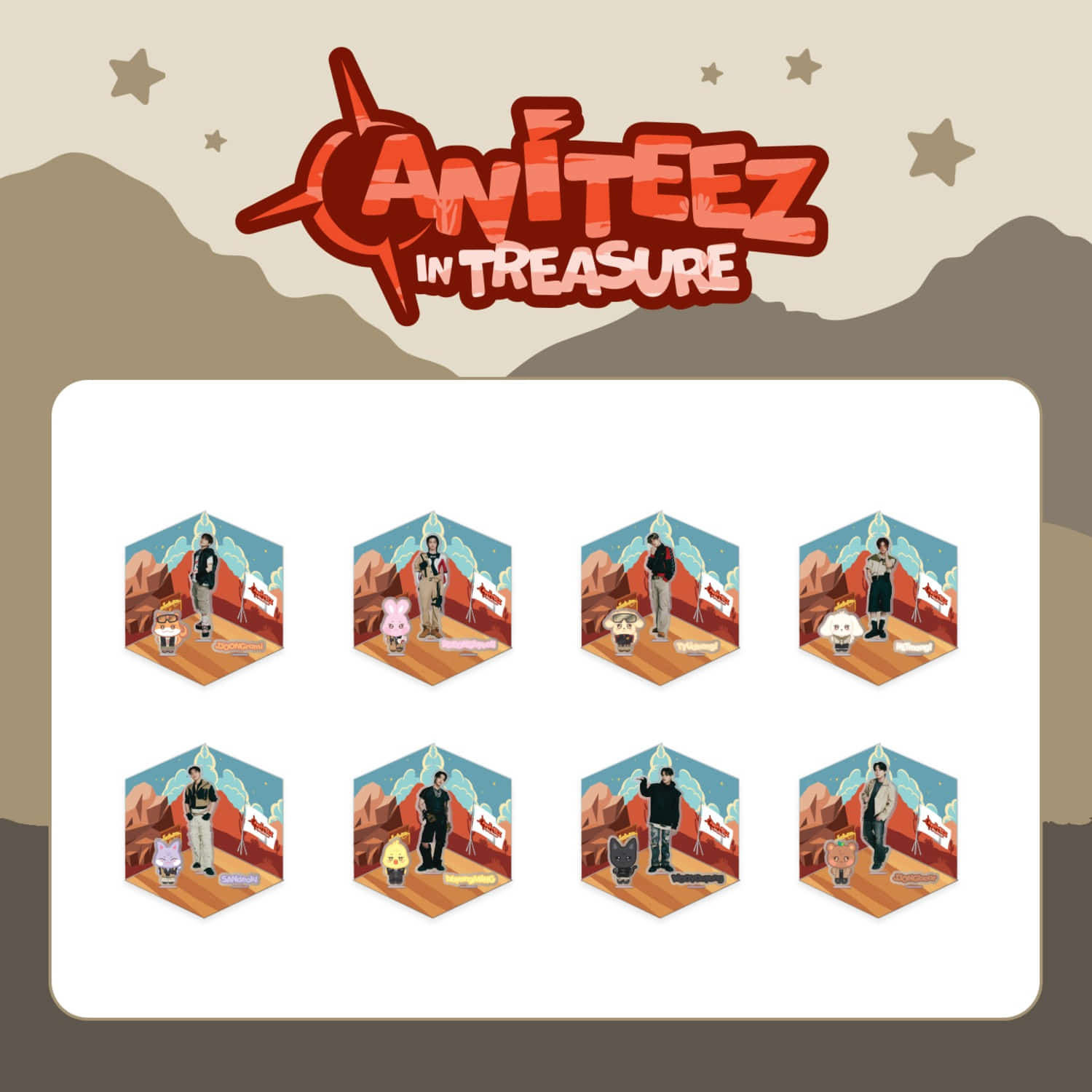 ATEEZ サン ANITEEZ IN TREASURE キーリング ATEEZ - Shaker Keyring [ANITEEZ IN TREASURE Official MD] - K