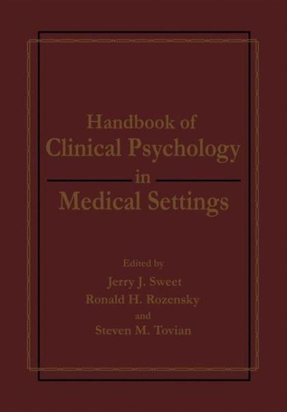 Cover for Sweet · Handbook of Clinical Psychology in Medical Settings (Gebundenes Buch) [1991 edition] (1991)