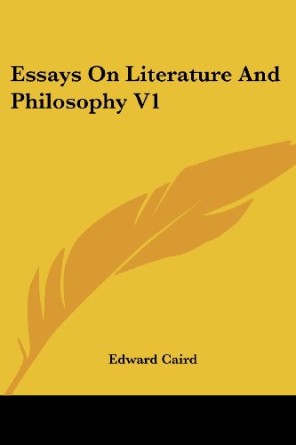 Cover for Edward Caird · Essays on Literature and Philosophy V1 (Paperback Book) (2006)