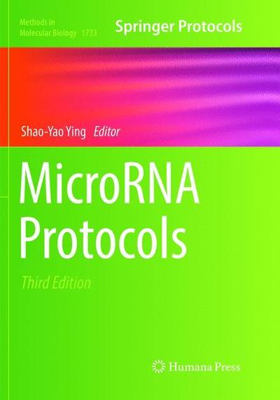 Cover for MicroRNA Protocols (Book) [Softcover reprint of the original 3rd ed. 2018 edition] (2019)