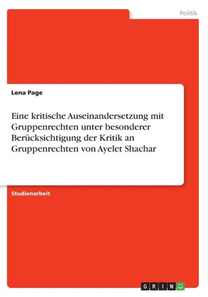 Cover for Page · Eine kritische Auseinandersetzung (Book)