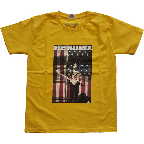 The Jimi Hendrix Experience · Jimi Hendrix Kids T-Shirt: Peace Flag (9-10 Years) (T-shirt) [size 9-10yrs] [Yellow - Kids edition]