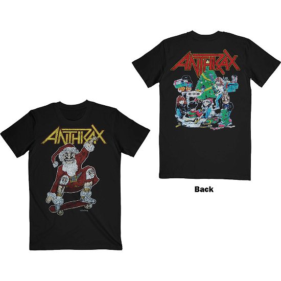 Anthrax Unisex T-Shirt: Vintage Christmas (Back Print) - Anthrax - Merchandise -  - 5056368694509 - 