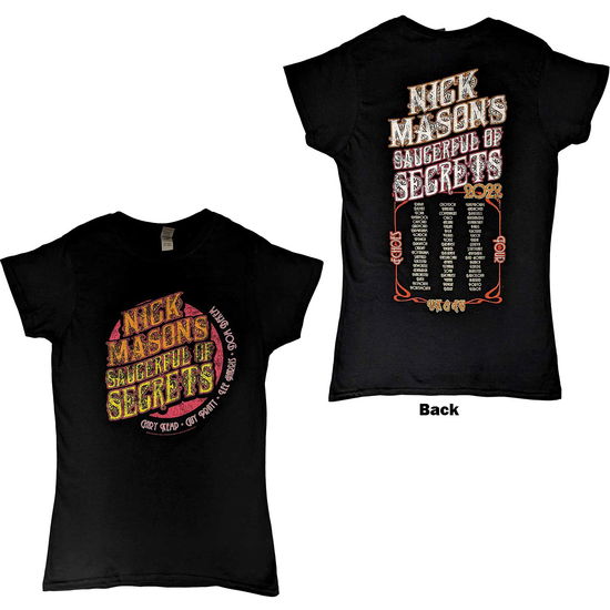 Nick Mason's Saucerful of Secrets Ladies T-Shirt: Echoes European Tour 2022 (Ex-Tour & Back Print) - Nick Mason's Saucerful of Secrets - Marchandise -  - 5056561066509 - 