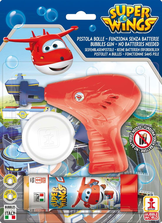 Dulcop Bolle Di Sapone - Pistola Bolle Meccanica Piccola - Super Wings - Blister 1 Pz 60 Ml - Dulcop Bolle Di Sapone - Merchandise -  - 8007315172509 - 