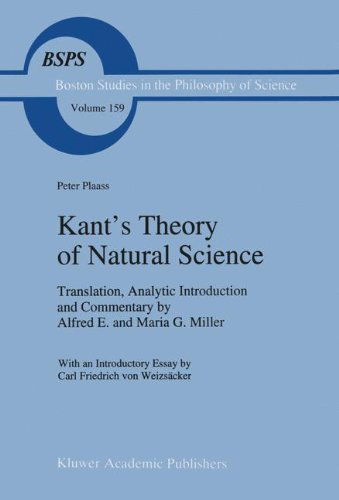 Kant's Theory of Natural Science - Boston Studies in the Philosophy and History of Science - Peter Plaass - Books - Springer - 9780792327509 - March 31, 1994